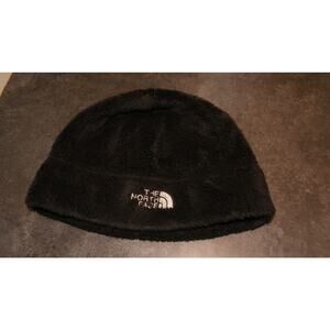 The North Face Black Fuzzy Beanie Winter Hat Youth Girls Junior OSFA Ski Cap
